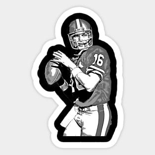 joe montana black and white art Sticker